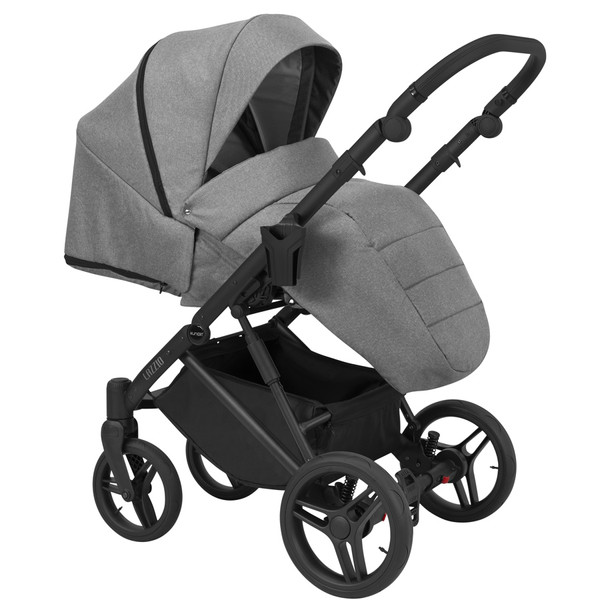 Kunert Lazzio Black Eco-Leather 2-in-1 Kinderwagen LAZ-11-BLACK