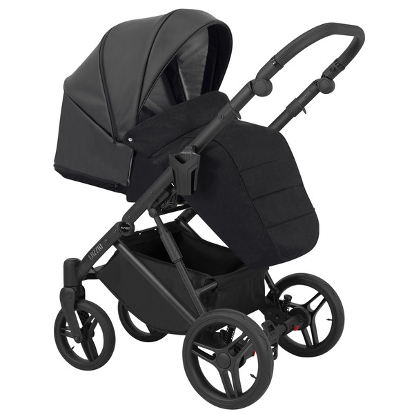 Kunert Lazzio Black Eco-Leather 2-in-1 Kinderwagen LAZ-11-BLACK
