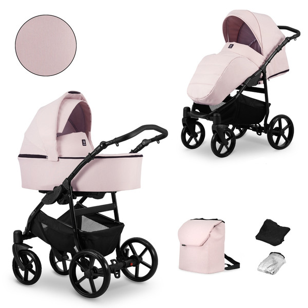 Kunert Mata Black Pink 2-in-1 Combi Kinderwagen MATA-06-BLACK