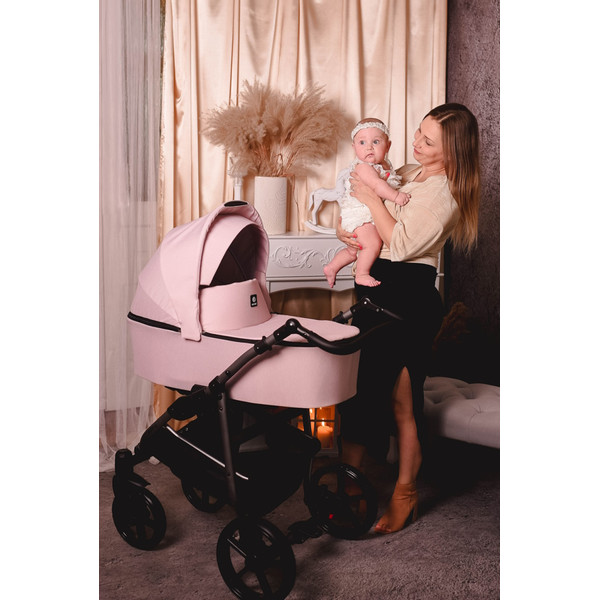 Kunert Mata Black Pink 2-in-1 Combi Kinderwagen MATA-06-BLACK