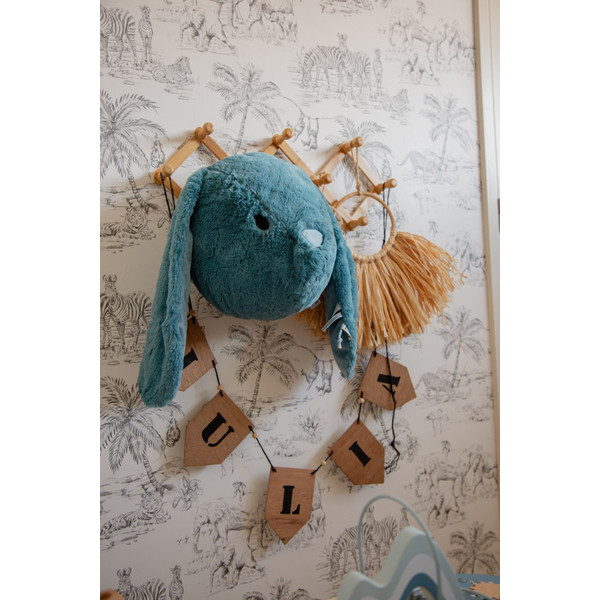 Label Label Rabbit Rosa Blauw Muurdecoratie LLPL-04236