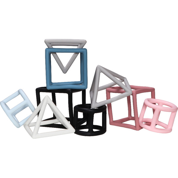 Label Label Zwart/Wit 3 stuks Geometrische Silicone Bijtringen LLST-15317