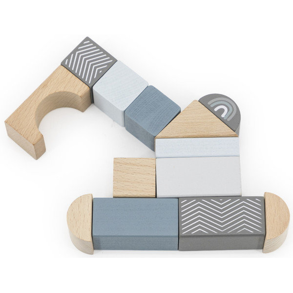 Label Label Blauw 50 stuks Houten Blokken LLWT-25354