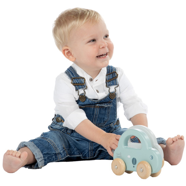 Label Label Blauw Houten Speelgoed Auto LLWT-25019