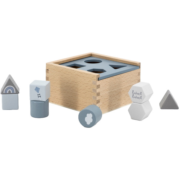 Label Label Blauw Houten Vormenstoof LLWT-25057