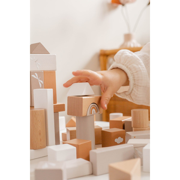 Label Label Nougat 50 stuks Houten Blokken LLWT-37100