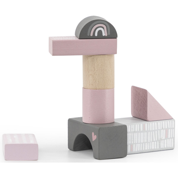 Label Label Roze 50 stuks Houten Blokken LLWT-25347