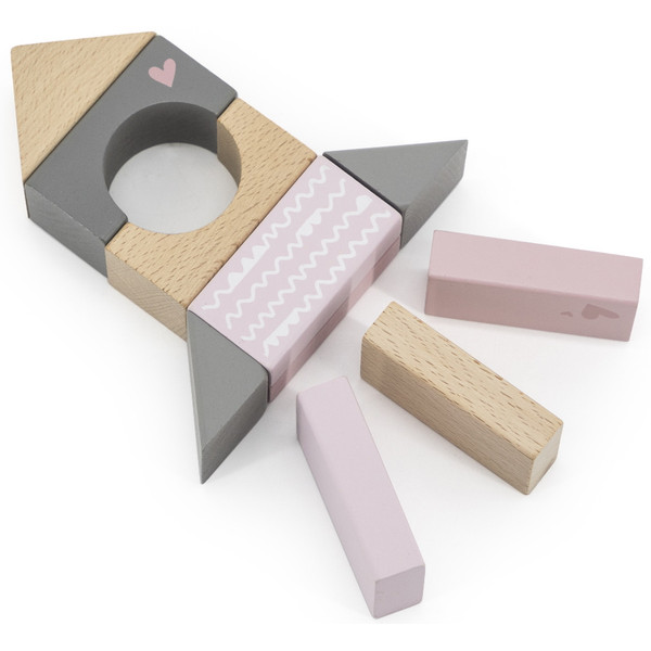 Label Label Roze 50 stuks Houten Blokken LLWT-25347