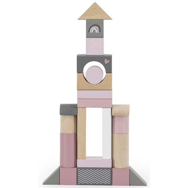 Label Label Roze 50 stuks Houten Blokken LLWT-25347