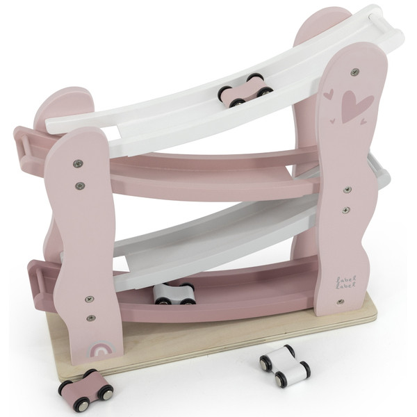 Label Label Roze Houten Autobaan LLWT-25125