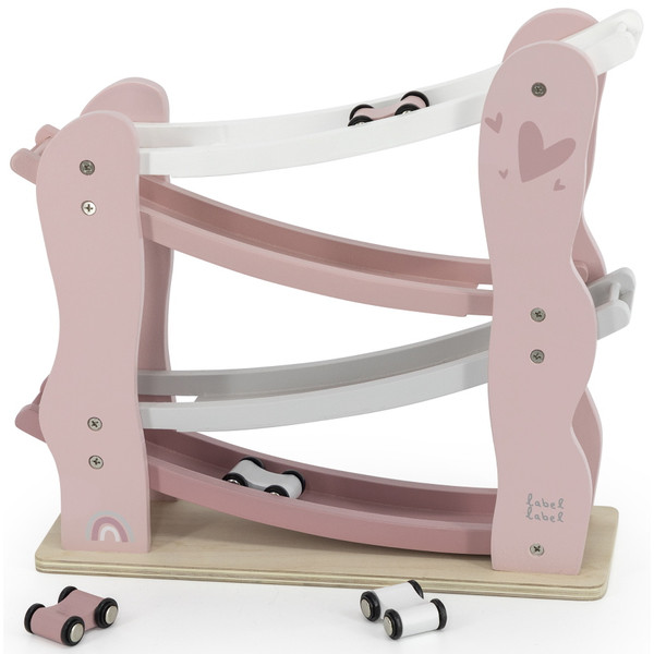 Label Label Roze Houten Autobaan LLWT-25125