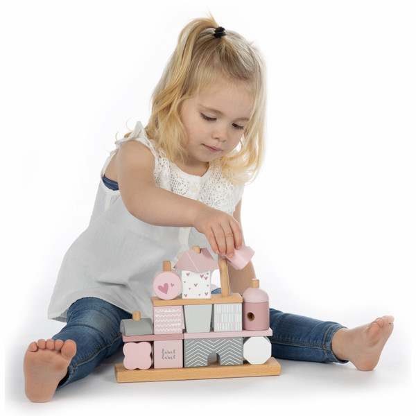 Label Label Roze Houten Blokken LLWT-25088