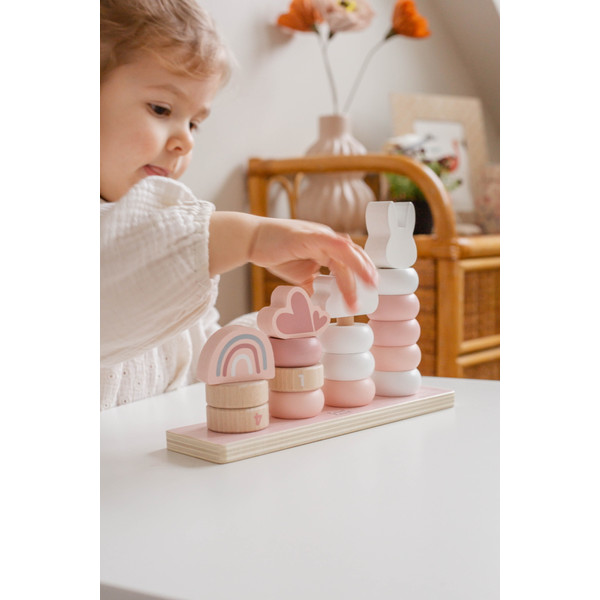 Label Label Roze Houten Stapelringen LLWT-25262