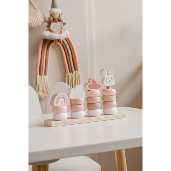 Label Label Roze Houten Stapelringen LLWT-25262