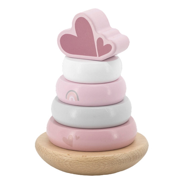 Label Label Roze Houten Tuimelring Piramide LLWT-25224