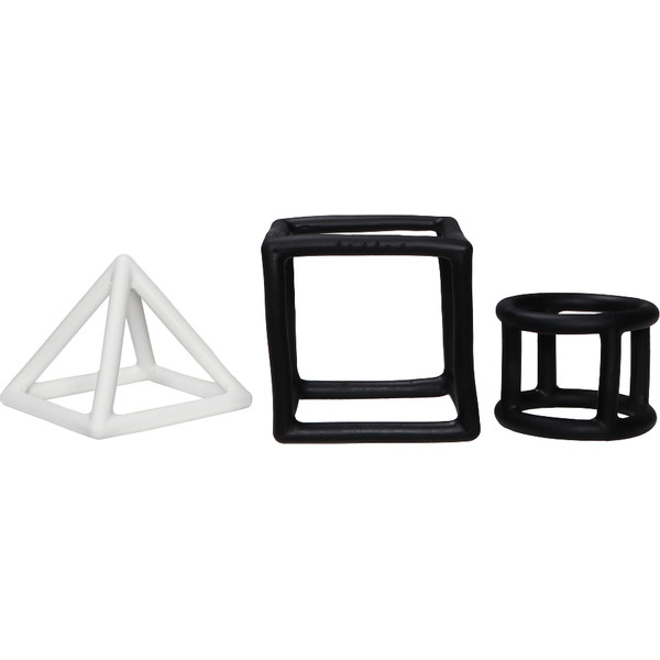 Label Label Zwart/Wit 3 stuks Geometrische Silicone Bijtringen LLST-15317