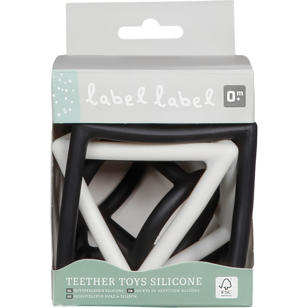 Label Label Zwart/Wit 3 stuks Geometrische Silicone Bijtringen LLST-15317
