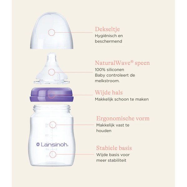 Lansinoh 2 stuks 160 ml Natural Wave Flesjes 75470