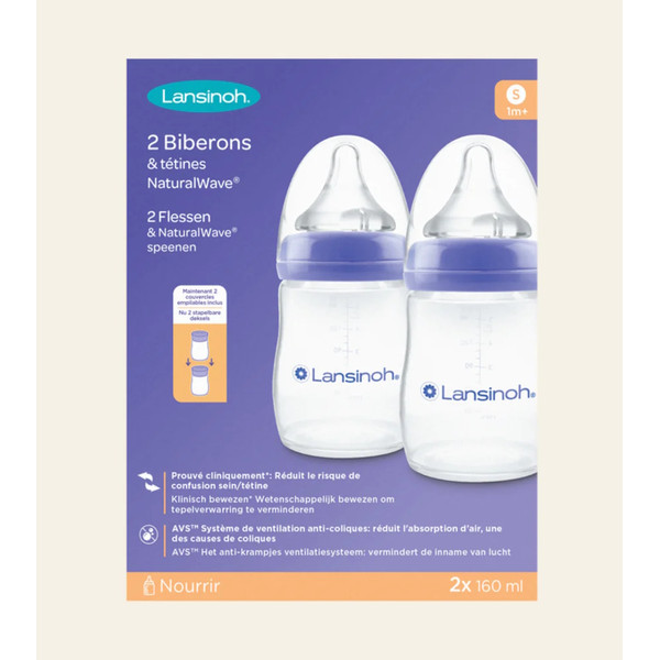 Lansinoh 2 stuks 160 ml Natural Wave Flesjes 75470
