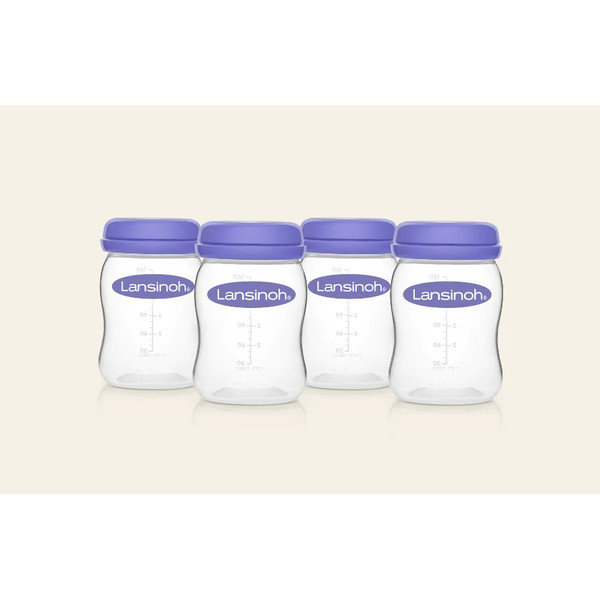 Lansinoh 4 x 160 ml Natural Wave Bewaarflesjes voor Moedermelk 20517