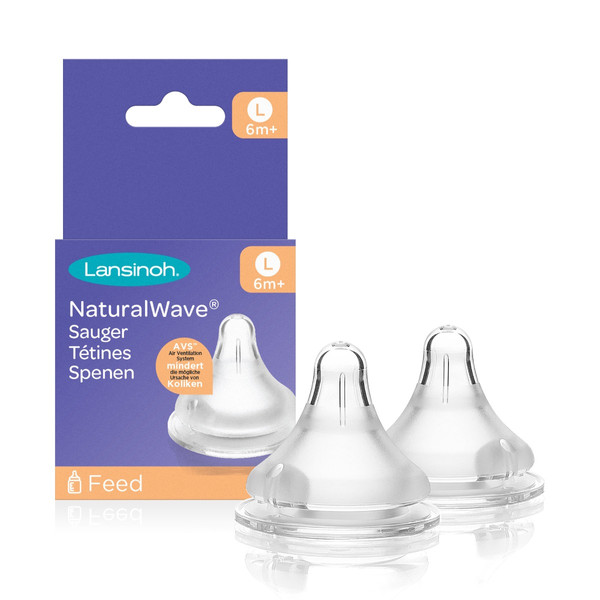 Lansinoh Natural Wave 2 Stuks Large Speen 75960