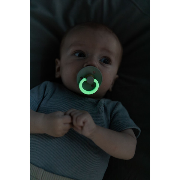 Bibs De Lux Glow In The Dark Sage Silicone Fopspeen 1010270C