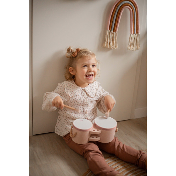 Label Label Blauw Houten Bongo's LLWT-04427