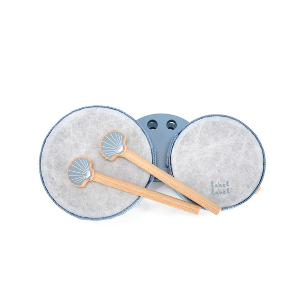 Label Label Blauw Houten Bongo's LLWT-04427