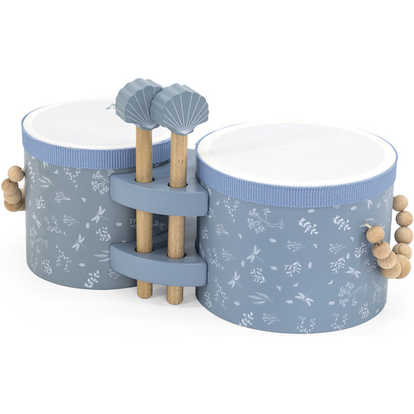 Label Label Blauw Houten Bongo's LLWT-04427