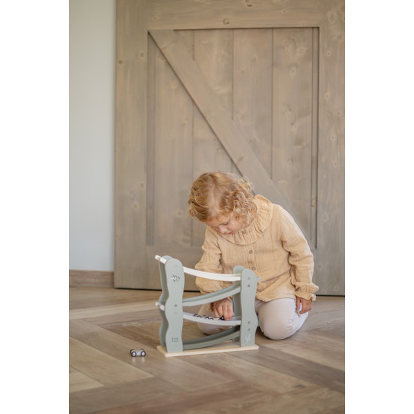 Label Label Olijfgroen Houten Autobaan LLWT-10244