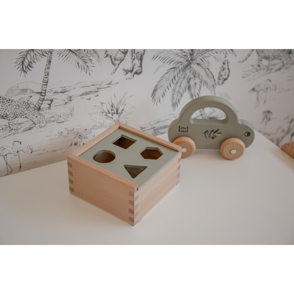 Label Label Olijfgroen Houten Speelgoed Auto LLWT-10251