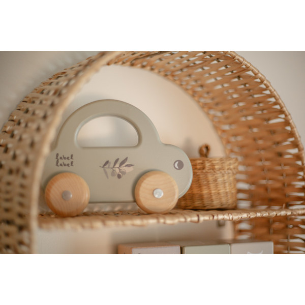 Label Label Olijfgroen Houten Speelgoed Auto LLWT-10251