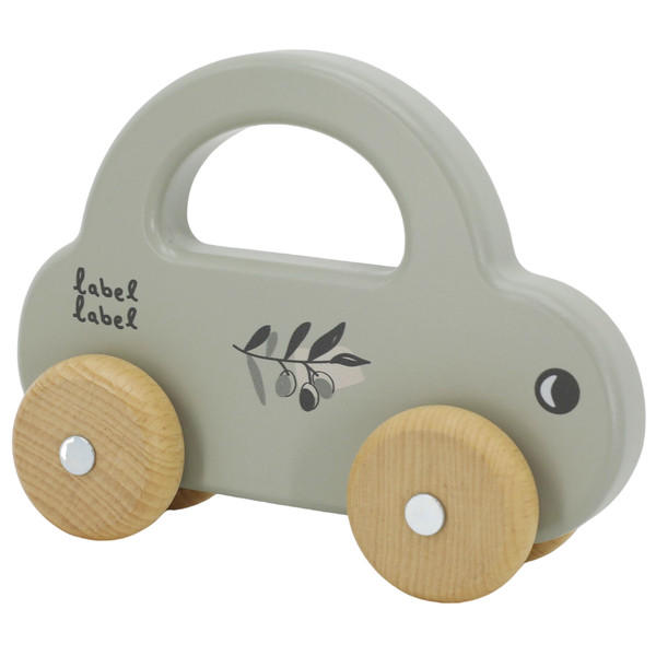 Label Label Olijfgroen Houten Speelgoed Auto LLWT-10251