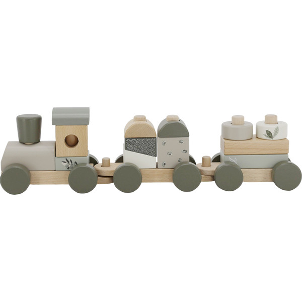 Label Label Olijfgroen Houten Speelgoed Trein LLWT-10305