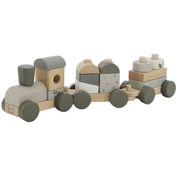 Label Label Olijfgroen Houten Speelgoed Trein LLWT-10305