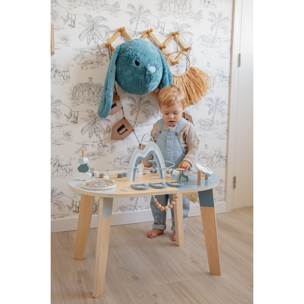 Label Label Blauw Houten Activiteitentafel LLWT-10367