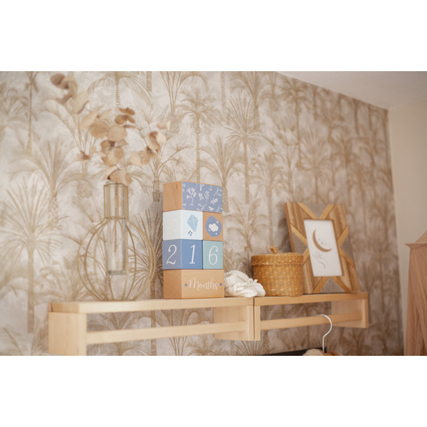 Label Label Blauw Houten Mijlpaalblokken LLWT-10428