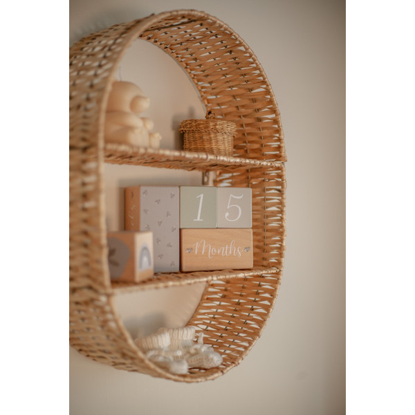 Label Label Olijfgroen Houten Mijlpaalblokken LLWT-10435