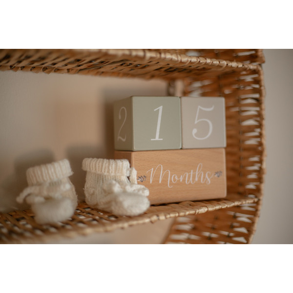 Label Label Olijfgroen Houten Mijlpaalblokken LLWT-10435