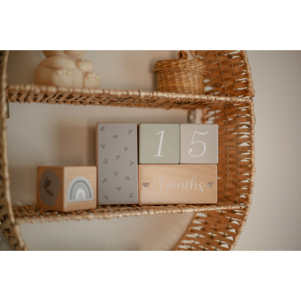 Label Label Olijfgroen Houten Mijlpaalblokken LLWT-10435