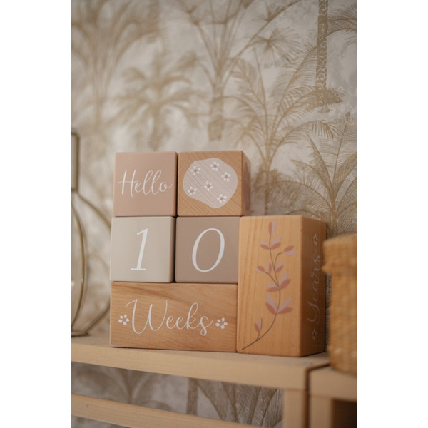 Label Label Nougat Houten Mijlpaalblokken LLWT-10459