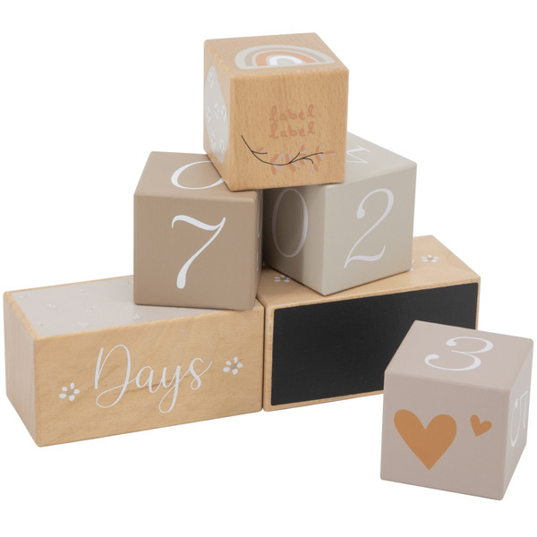Label Label Nougat Houten Mijlpaalblokken LLWT-10459