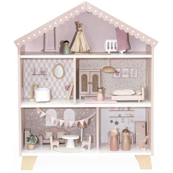 Label Label Roze Houten Poppenhuis LLWT-10466
