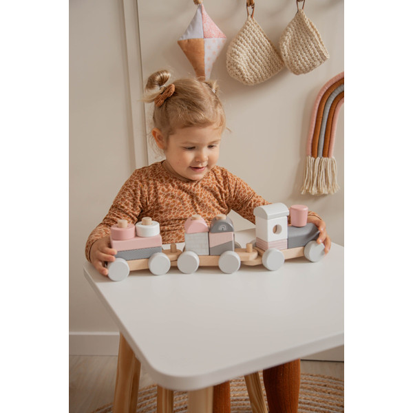 Label Label Roze Houten Speelgoed Trein LLWT-25163