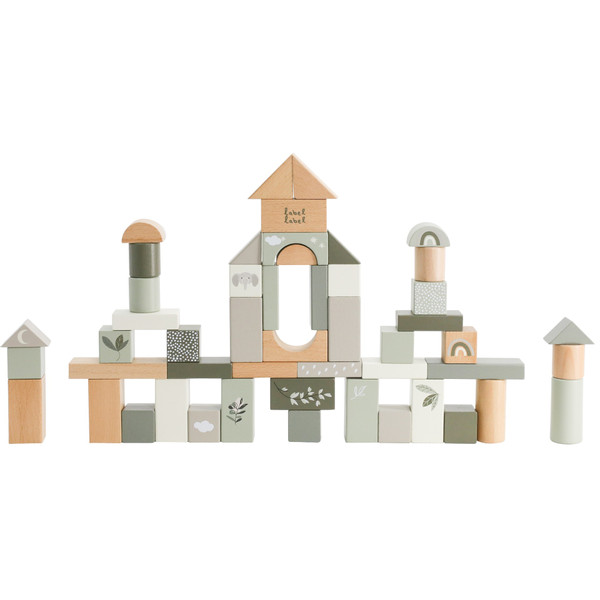 Label Label Olijfgroen 50 Stuks Houten Blokken LLWT-27556