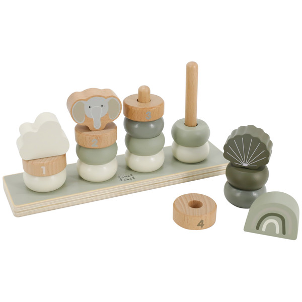 Label Label Olijfgroen Houten Stapelringen LLWT-27563