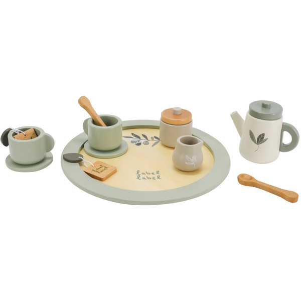 Label Label Olijfgroen Houten Theeservies Set LLWT-27617