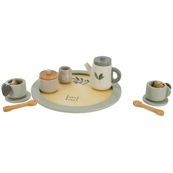 Label Label Olijfgroen Houten Theeservies Set LLWT-27617