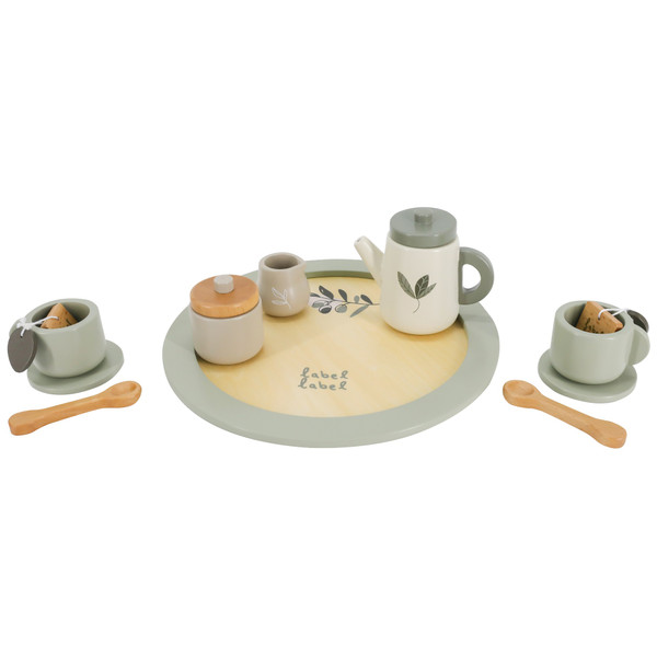 Label Label Olijfgroen Houten Theeservies Set LLWT-27617