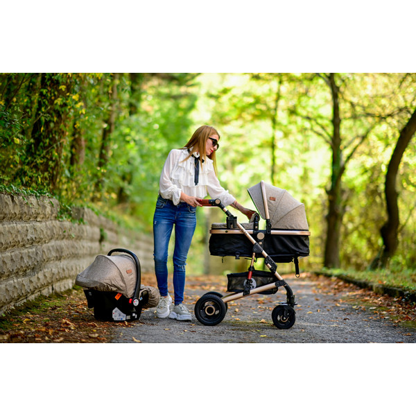 Lorelli Alba Premium Opaline Grey 3-in-1 Combi Kinderwagen incl. Spirit Autostoel